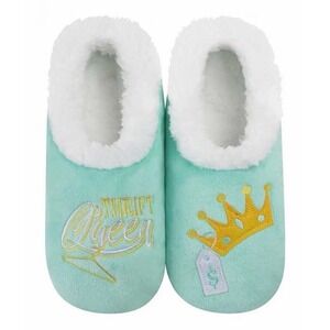 Snoozies Womens Thrift Queen Simply Pairables Mint Green Slipper Socks Small NEW